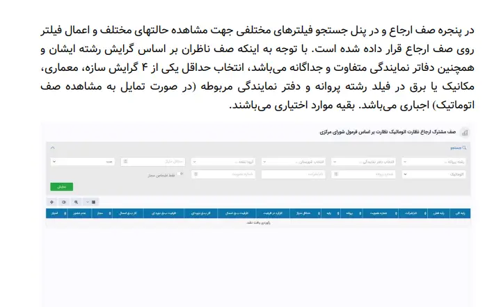 مراحل ارجاع کار نظارت