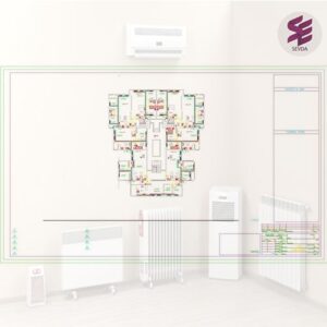 نقشه سرمایش گرمایش ساختمان مسکونی 5 طبقه
