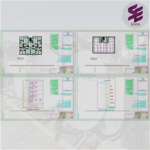 نقشه سیستم آنتن مرکزی ساختمان مسکونی 8 طبقه تیپ 1