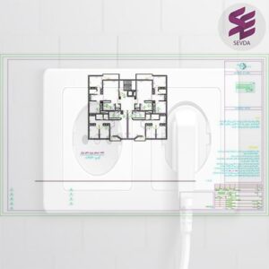 نقشه سیستم پریز برق ساختمان مسکونی 6 طبقه