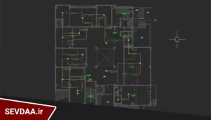 نقشه اتوکد اعلام حریق ساختمان اداری 4 طبقه-2